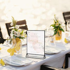PPH-Sisy Acrylic Sign Holder 8.5X11 Clear Sign Holder,Double Sided Flyer Holder, Table Menu Holder Display Stand for Wedding Table Number Black (6pcs)