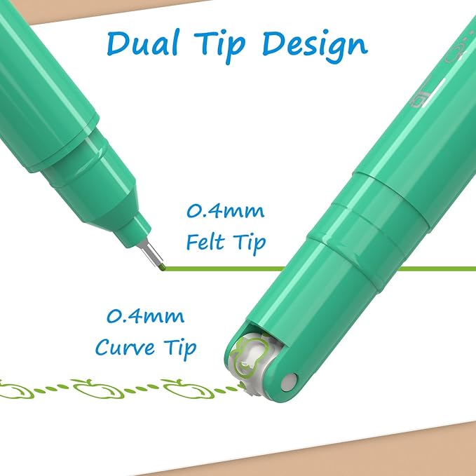 AECHY 18PCS Curve Highlighter Pen Set, Dual Tip Marker Pens with 18 Different Curve Shapes & 18 Colors Mark Lines, Aesthetic Curve Marker Highlighter for Journal Planner School Supplies