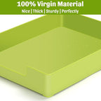 AZFUNN Letter-Size Tray Desk Letter Tray Paper Tray, Sturdy Heavy-Duty Plastic Printer Paper Tray, Single-Tier Stackable File Storage Organizer for Office Home (1, Green)
