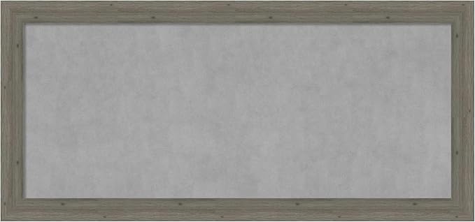 Amanti Art Grey Framed Magnetic Board 25x53 Oversize Vision Board for use with Magnets, 100% Metal Sheet to Display Items as Office Decor or for Home Organization in mudroom, Kitchen or Kids Room