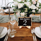 Mini Chalkboard Signs, 20 Pack Framed Small Chalk Board Food Labels with Easel Stand for Party Buffet or Wedding Celebration, Wooden Blackboard as Place Cards for Table Setting or Numbers