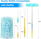 KeFanta Heavy Duty Duster Refills for Swiffer Duster, 30 Count MultiSurface 360° Duster Refills with 1 Handle, 4X Microfibers Disposable Dusters for Cleaning Home Blinds Fans Corners, Unscented