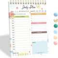 Tlenpo To Do List Notebook Pad, Daily Planner Notepad, 60 Sheets Double Sided Spiral Notebook, Perfect for Daily Tasks, Goal Setting, Home, School, 5.1 x 7 Inch, Boho
