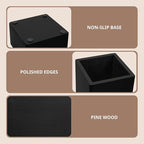 CMLKLZD Black Desk Organizer Set of 3 - Wood Office Desk Accessories - Desk Organizers and Accessories for Women Men - Set incl. Pencil Pen Holder, Paperclip Storage and Sticky Note Holder