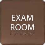 ADA CENTRAL SIGNS - 6" X6" Exam Room Sign - ADA Compliant Tactile Graphics Grade 2 Braille Text Acrylic Wall Signs - Educational Institution Directional Assistance Test Center Door Sign for Schools
