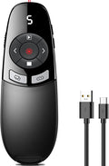 [Timer LCD Display] Rechargeable Presentation Clicker Wireless Presenter Remote w Laser Pointer Long Range Power Point Clicker Slide Clicker for Office Classroom Teacher