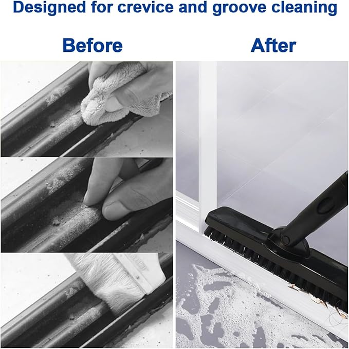 CELOX Grout Brush with Long Handle, Tile Grout Cleaner Brush for Tile Floors, for Shower Tile, for Cleaning Grout