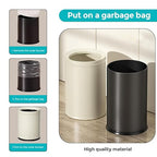 YOJIA 2.6 Gallon/10L White Trash Can,Open Top Metal Waste Basket, Modern,Elegant Garbage Can,Under The Table Trash Bin,for Bathroom,Bedroom,Living Room,Kitchen,Office,Bank,Cafe(White 10L)