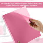 Henoyso 36 Pcs 3 Ring Binder 0.5 Inch Round Fits Letter Size 8.5'' x 11'' Paper Plastic Flexible Binder Bulk Holds 140 Sheets with 1 Pockets Versatile Organizer for Home Office School (Pink)