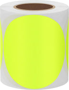 Hybsk Round Color Coding Circle Dots Labels Warehouse Inventory Organizer Stickers (3 inch, Fluorescent Yellow)