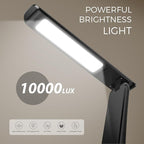 COTLIKE Light Therapy Lamp, 10000 LUX UV-Free LED Sunlight Light, Full Spectrum Mood Light, Touch Control Desk Lamp with Night Light Function Work Office Home -Black