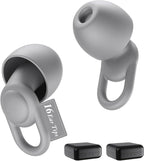 Silicone Ear Plugs for Noise Reduction - Reusable Soft Comfortable Earplugs for Sleeping,Noise Sensitivity & Flights -16 Ear Tips in XS/S/M/L, with 2 Travel Boxes - 33dB Noise Cancelling (Grey)