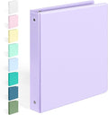 BinderX Extra Durable 3 Ring Binder, Round Rings 1 Inch Binder, Fits 175 Sheets of 8.5x11 Paper, Customizable View Cover with Inside Pockets, Cute 1" Binders, 1 Inch Binders 3 Ring, Lavender Purple