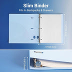 MUKAWA 1 Inch 3 Ring Binder, D-Ring Binder Holds 250 Sheets, PP Cover with Writable Spine Label, Lay-Flat Design, Letter Size 8.5x11, Lightweight for School, Office & Home Organization, 1 Pack, Blue
