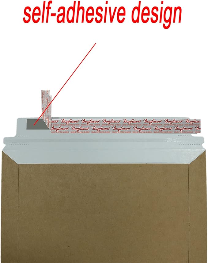 Bonfasvo Rigid Mailers 30 Pack 7.5 x 9.5 inches Brown Self Seal Stay Flat Bulk Cardboard Kraft No Bend Mailers Peel and Seal for Document Photos Pictures Papers Files CD