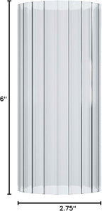 Sunwo Glass Shade Straight Cylinder Glass Lamp Shade Replacement with Multiple Effects (Stripe Straight Cylinder)
