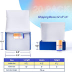 PHAREGE 12x9x4 inch Gift Shipping Boxes Bulk 20 Pack Blue, Tab Lock Tuck Top Mailing Boxes for Packaging Small Business, Medium Cardboard Mailer Boxes for Wrapping Present