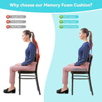 Seat Cushions for Office Chairs Wheelchair Cushion for Long Sitting Back Pain，Memory Foam Seat Car Computer Desk Chair Cushion，Coccyx Cushion for Tailbone Pain Relief Office Chair Butt Pillow Brown