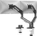 MOUNTUP Dual Monitor Mount Holds 4.4-26.5lbs, Heavy Duty Monitors Arm for 39 37 34 32 27inch,Double Monitor Stand for 2 Monitor, Height Adjustable Monitors Desk Mount with C-Clamp＆Grommet Base