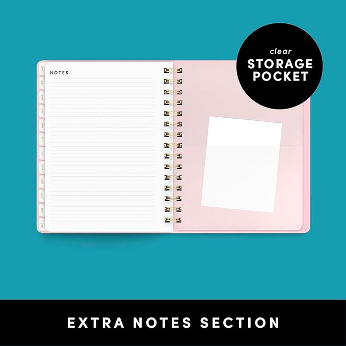 PAPERAGE 2026 Weekly & Monthly Planner, 12 Months (January 2026 - December 2026), 6.6 in x 8.1 in, Spiral Bound 2026 Planner with Weekly, Monthly & Yearly Views, Note Pages & Inner Pocket – Slate