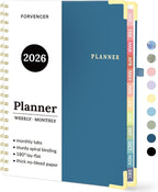 2026 Planner, Forvencer Calendar Planner Weekly and Monthly, Jan 2026-Dec 2026, 8.5" X 11", Hardcover Agenda Book, Daily Journal Organizer with Inner Pocket, Notebook for Office School, A4, Navy Blue