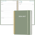 2026-2027 Planner - 18 Months Weekly & Monthly Planner from January 2026 - June 2027, Spiral Planners 2026-2027 with Elastic Closure, Inner Pocket, Medium 5.8" x 8.3", Green
