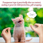 Clear Tape, Transparent, Gift Wrapping Tape for Home Store School Office Supplies 7/10 X 1000 Inches 16 Rolls with Dispensers