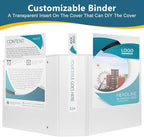 CIXILDTS 3-Inch 3 Ring Binder, Standard 3" Slant-D Ring Binder Fit Letter Size Paper, Presentation View Binders, White, 10-Pack