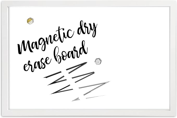 Loddie Doddie Magnetic Dry Erase White Board - 24 x 36 in White Frame - Built-in Tray & Dry Erase Board for Wall - Stain-Resistant Surface - Vertical & Horizontal Mounting on Magnetic Wall