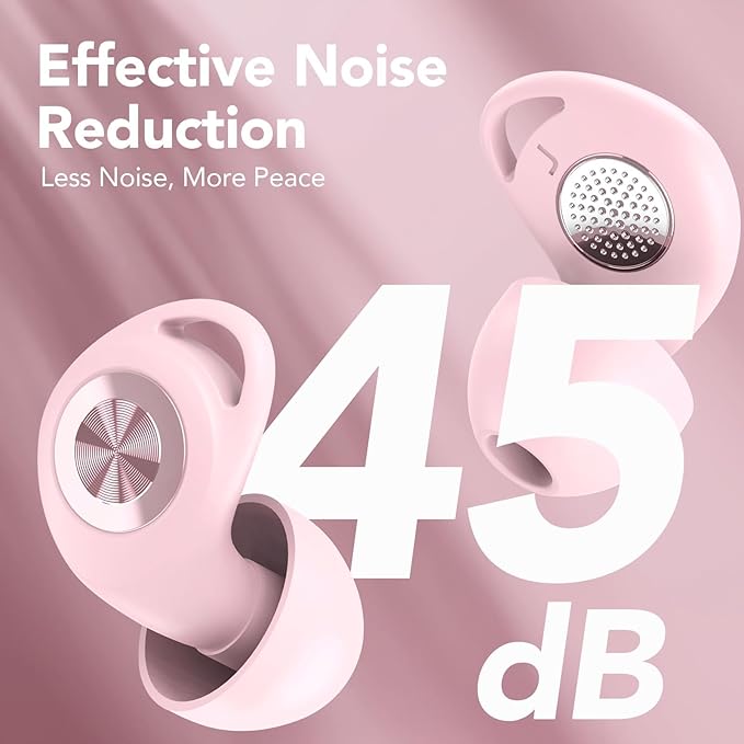 Ear Plugs for Sleeping Noise Cancelling, Ultra-Soft Silicone Earplugs for Sleep, 45dB Reusable Noise Cancelling Ear Plugs Hearing Protection Study/Work/Concert, EarPlugs with Case & 8 Eartips