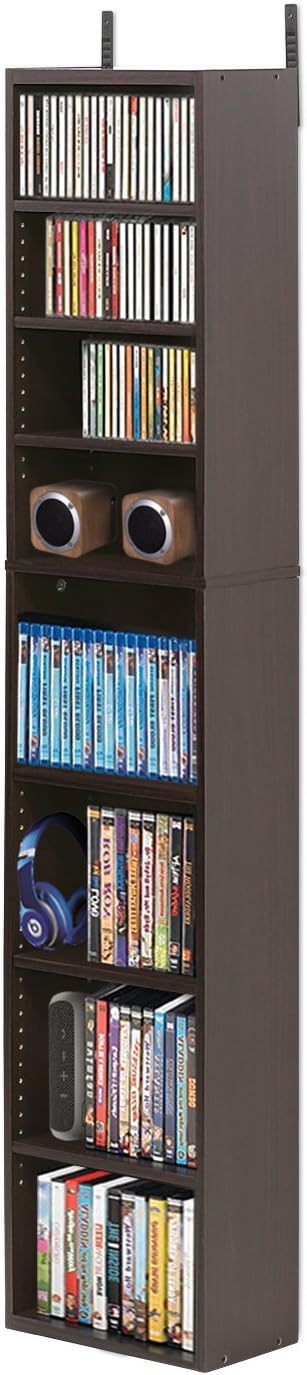 FURINNO Indo 8-Tier Media Tower, Espresso