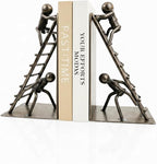 Black Decorative Bookends, Cast Iron Book Stand to Hold Books Heavy Duty, Book Stoppers for Home Decor, Office Desk, Living Room Decor