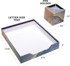 Desk Organizer Set - Floral (Marble)