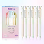 ZJEOSO Gel Pens Fine Point,6 Pcs 0.5mm Quick Dry Black Ink Pens Fine Point Smooth Writing Pens,With Aesthetic Gradient Cute Office School Supplies Gifts for Women (Gradient-2A, Black)