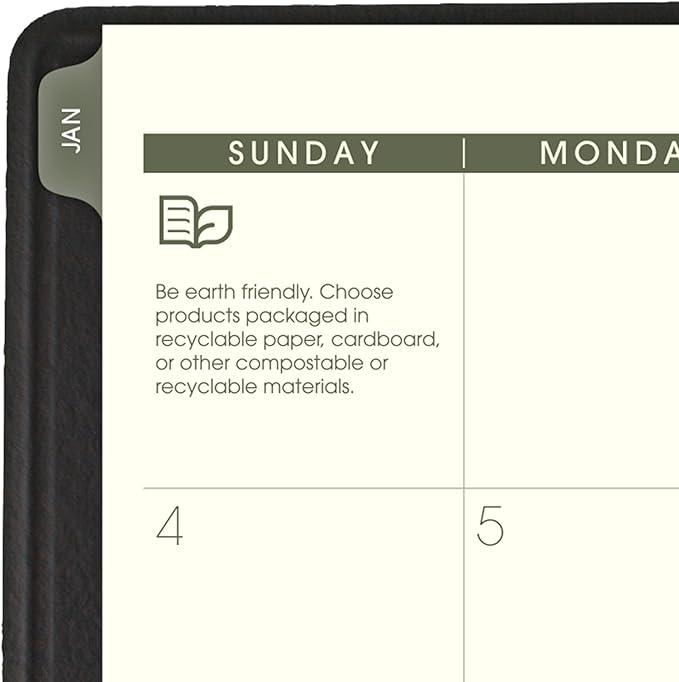 AT-A-GLANCE 2026 Planner, Monthly, 9" x 11", Large, Recycled, Black (70260G0526)