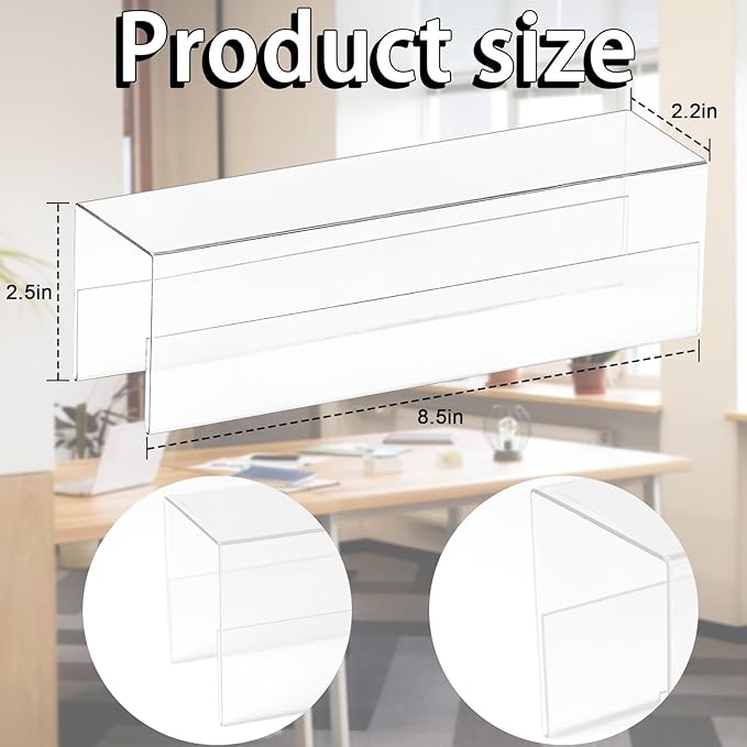 Cubicle Name Plate Holders Cubicle Name Plate Sign Holder Name Plate Bracket Double Sided Nameplates for Walls 2X8 PET Material Changeable Cubicle Name Plate Holder for School Office (12)