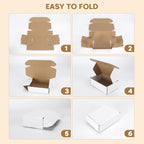 PHAREGE 6x4x2 inch Shipping Boxes Bulk 25 Pack White, Tab Lock Tuck Top Mailer Boxes for Packaging Small Business, Small Cardboard Gift Boxes for Wrapping Mailing Present