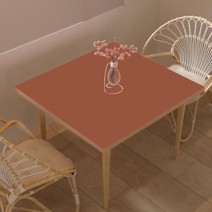 Zinkooat Table Pad - Used for Square Table Waterproof and Easy to Clean Good Flatness Easy to Used for Dining Table(Brown+Gray 46x46)