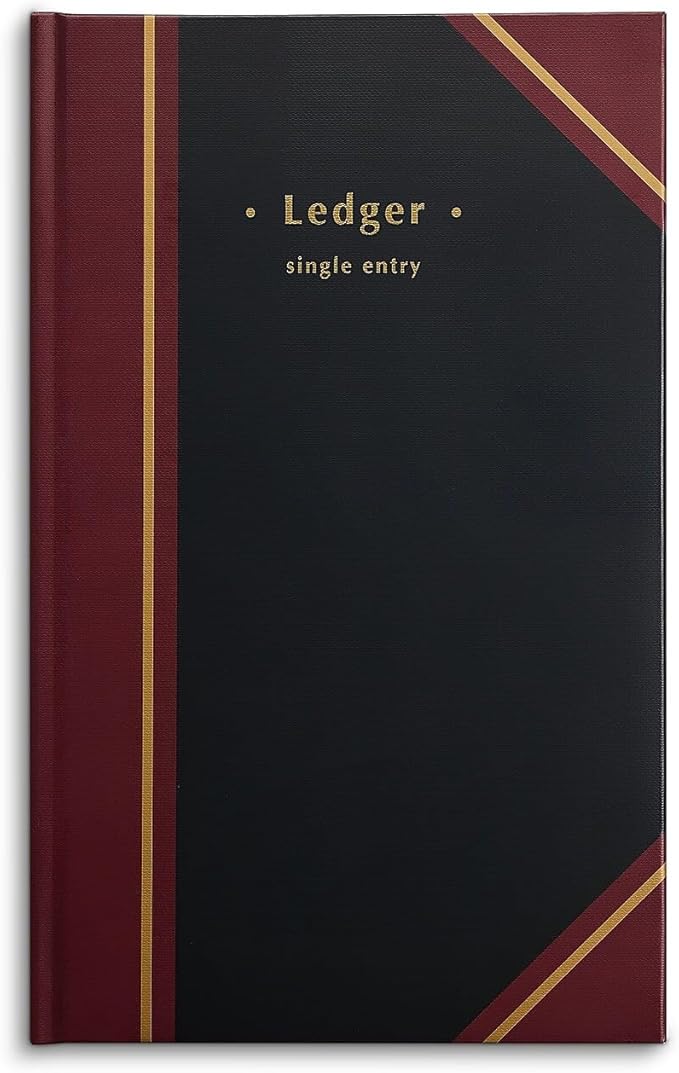 STAPLES Ledger Book, Black, 150 Sheets – Hardbound Record Book for Accounting, Finance & Business Logs