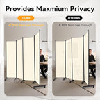 Room Divider (4 Panel) Wall Divider for Room Partition, 88 inch Metal Frame Wide Portable Privacy Screens W/Wheels, Freestanding Room Separators 5.6FT Room Divider Panel