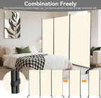 Room Divider (3 Panel) Wall Divider for Room Separation, 102 inch Wide Portable Privacy Screens W/Wheels, Metal Frame Freestanding Room Separators 5.6FT Room Partitions and Dividers