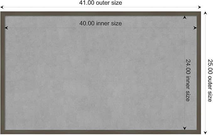 Amanti Art Grey Framed Magnetic Board 25x41 Large Vision Board for use with Magnets, 100% Metal Sheet to Display Items as Office Decor or for Home Organization in mudroom, Kitchen or Kids Room