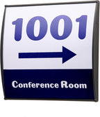 SINKAA Sturdy Elegant Black Aluminum Wall Mount Name Plate Holder, Office Business Door Curved Sign Holder with Adhesive Tape, 8” X 8” - Plastic Film Included, Paper Inserts NOT Included