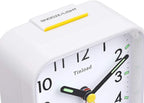 Tinload Small Battery Operated Analog Travel Alarm Clock Silent Non Ticking, Gentle Wake, Ascending Beep Sounds, Snooze,Lighted on Demand, Easy Set(White)