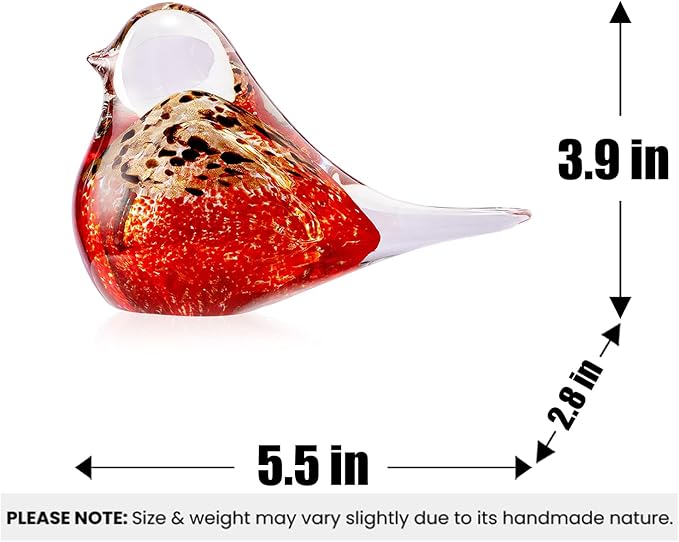 ORRFIDDY Glass Bird Figurines Art Collectible Ornaments Statue Figurines Paperweight Modern Handmade Sculpture Home Decor