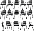 30 Pack Foldable Office Chairs with Wheels, Mesh Back, Arms and Portable - Folding Office Chairs Stackable for Conference Room Chair, Office Guest & Reception & Meeting Chair - (Black) 300 lbs.