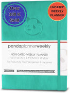 Panda Planner 2026 Undated Weekly Planner, To Do List Notebook with Habit Tracker, 8” x 11”, 53 Weeks, Daily Weekly Monthly Overview for Home, School, Office, Turquoise