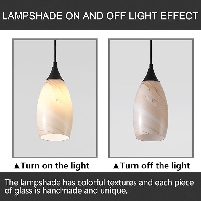 Fixture Replacement Globe Shade,Lampshade for E26 Base 1-5/8 Inch Fitter, Color Art Glass Oval Lampshade Cover for Pendant Kitchen Wall Sconce Chandelier Vanity Light (3, Brown and White)