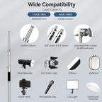 2 Pack Photography C Stand: 100% Stainless Steel - Max Height 10.5ft/131inch Heavy Duty Light Stand