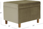 Spatial Order Home Decor | Dinah Collection Modern Storage Ottoman | Ottoman with Storage for Living Room & Bedroom(Light Sage Green Velvet)